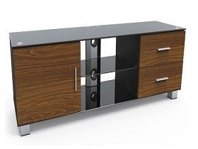 3-Tier Trapezoid Glass Media Console (Small) TV Stand